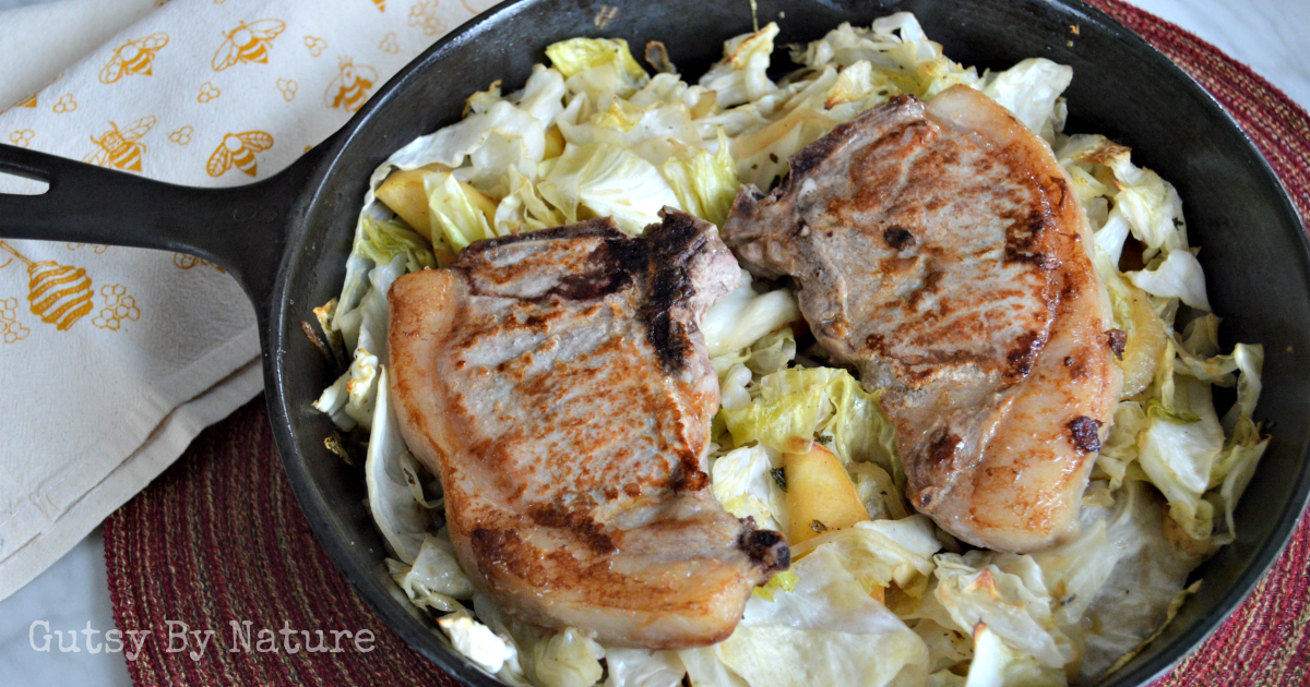 Cast Iron Skillet Pork Chops (with Veggies and Apples) - Two Kooks In The  Kitchen