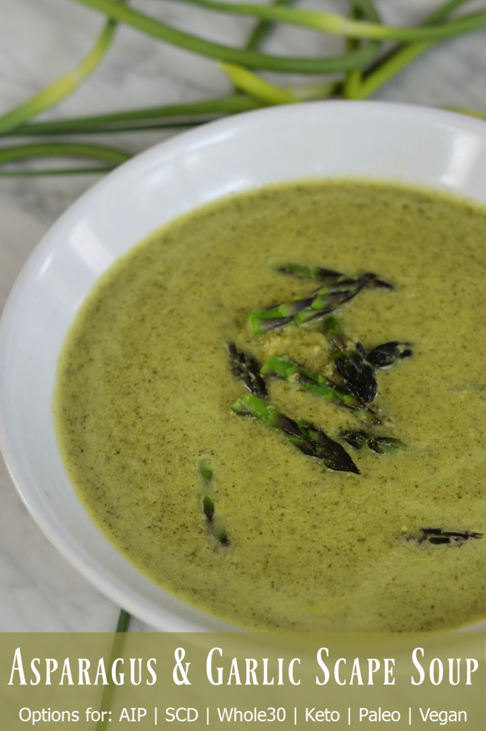 asparagus and garlic scape soup