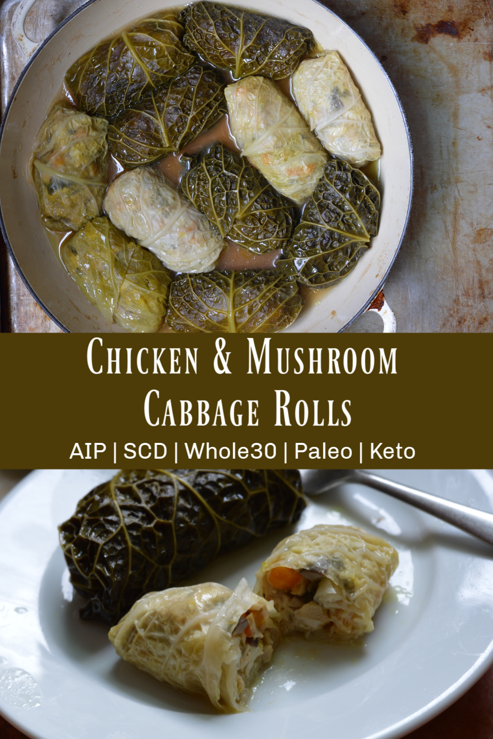 Chicken & Mushroom Cabbage Rolls (AIP)