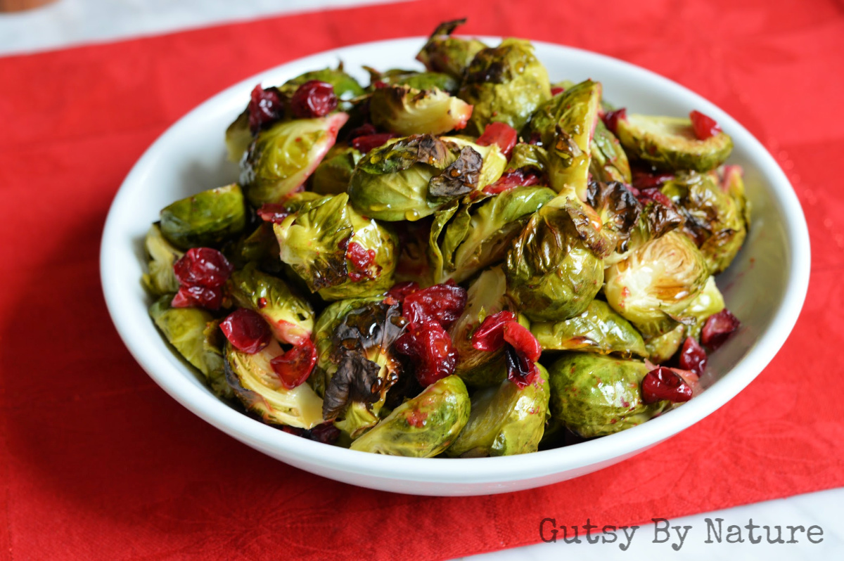 Roasted Brussels Sprouts with Cranberries (AIP, SCD)