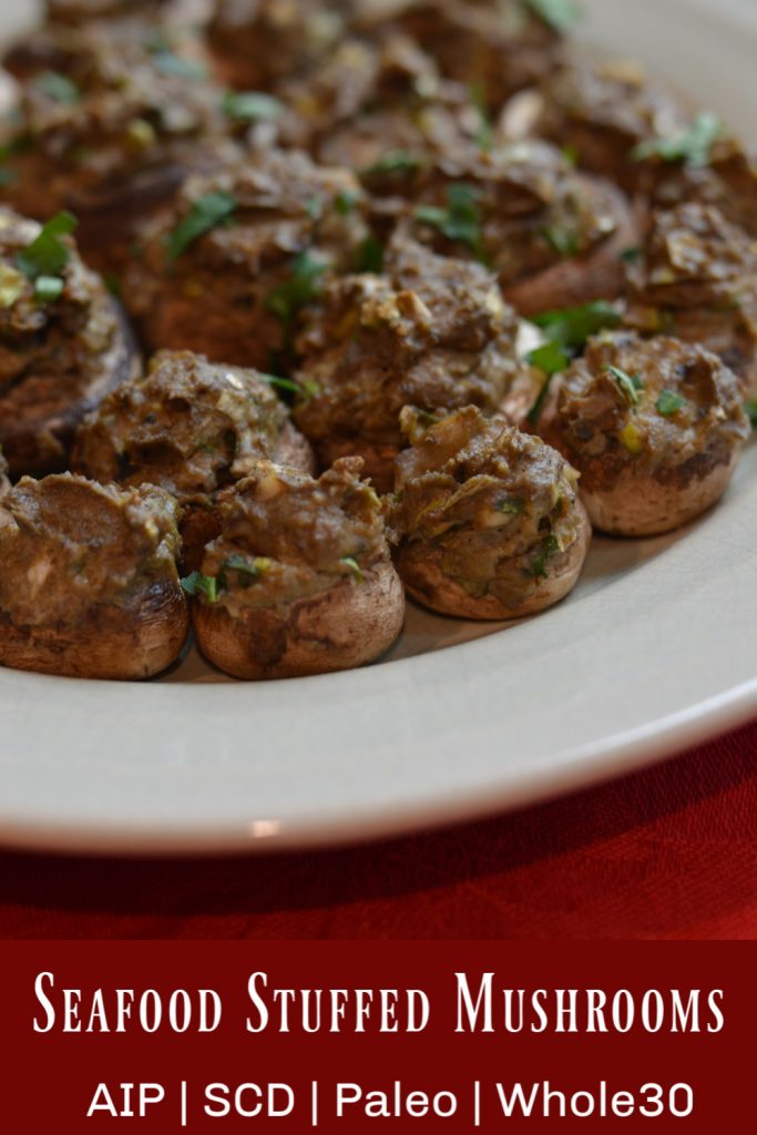 AIP Seafood Stuffed Mushrooms