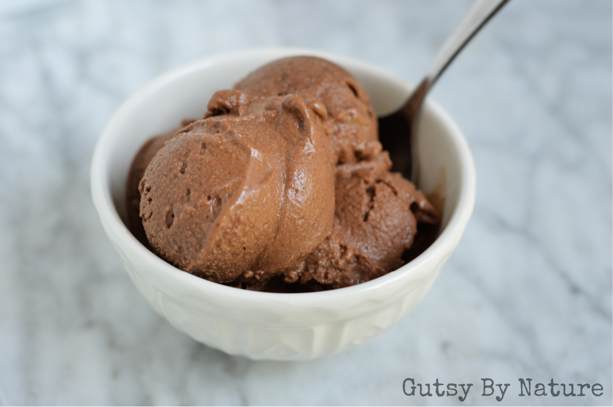 Double Chocolate Chip Cherry Ice Cream {No Churn, Paleo, Vegan} 