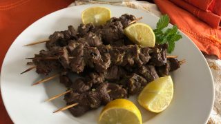 Lemongrass shop beef skewers